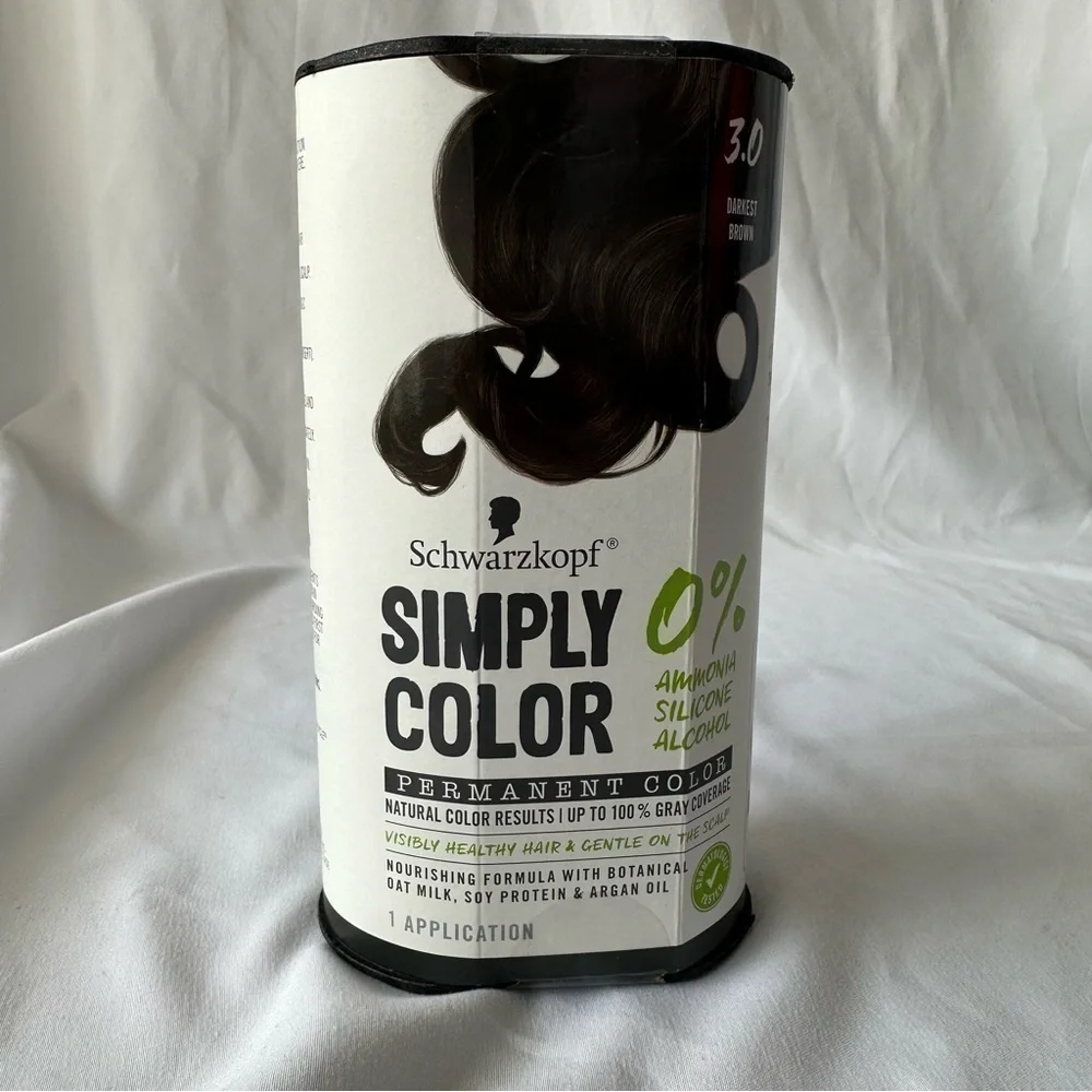 NEW schwarzkopf simply color permanent color 3.0 darkest brown